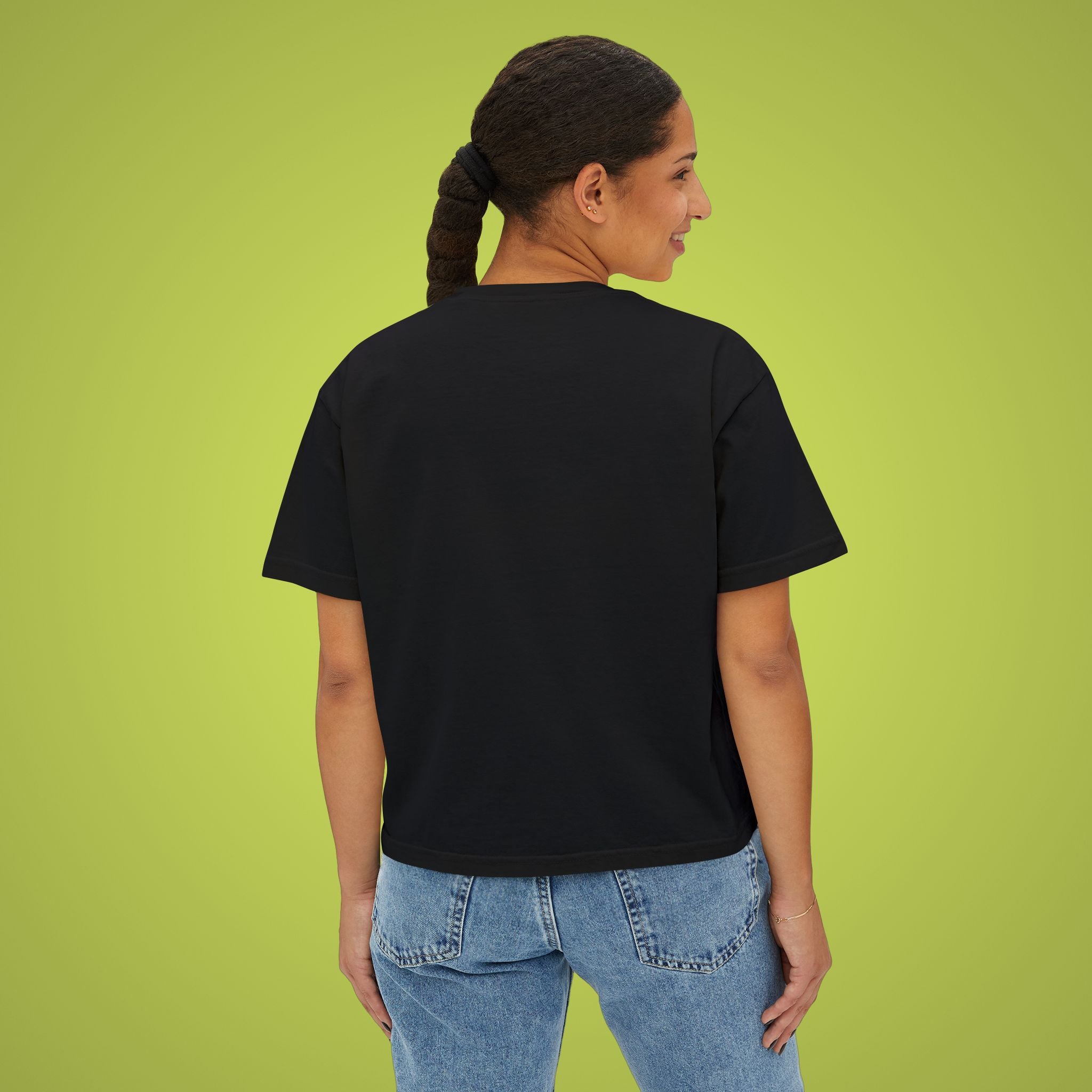 Checkered Print Grumpy Cat Shirt - Boxy Cropped Tee