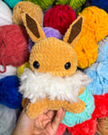 Fluffy Brown and White Fox Friend- Handmade Crochet Plush