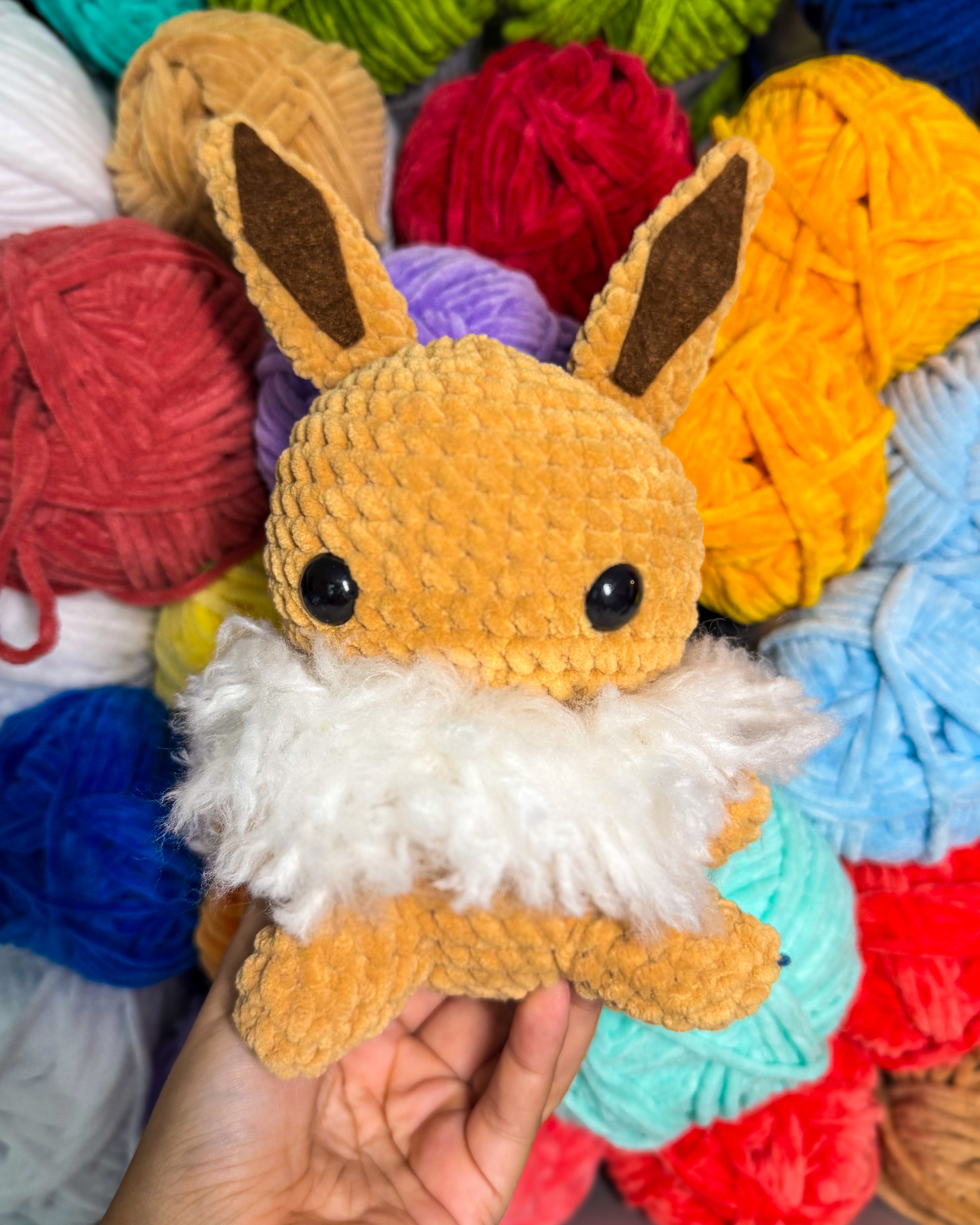 Fluffy Brown and White Fox Friend- Handmade Crochet Plush