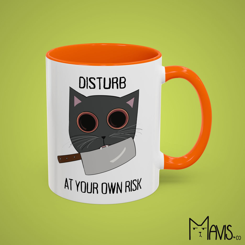 Disturb At Your Own Risk, Cat Knife Mug (11oz, 15oz)