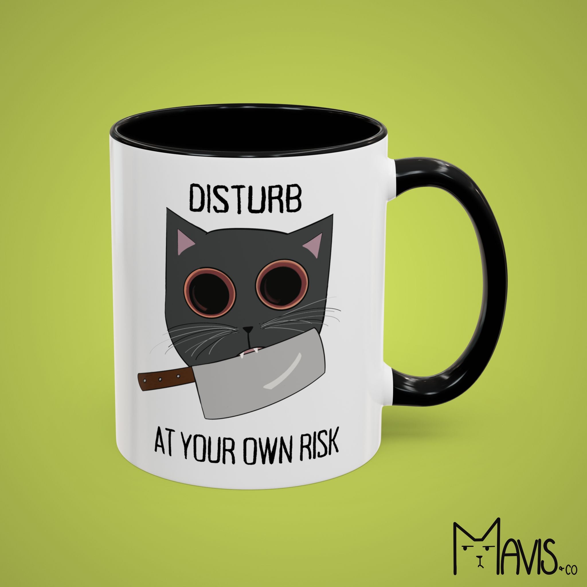 Disturb At Your Own Risk, Cat Knife Mug (11oz, 15oz)