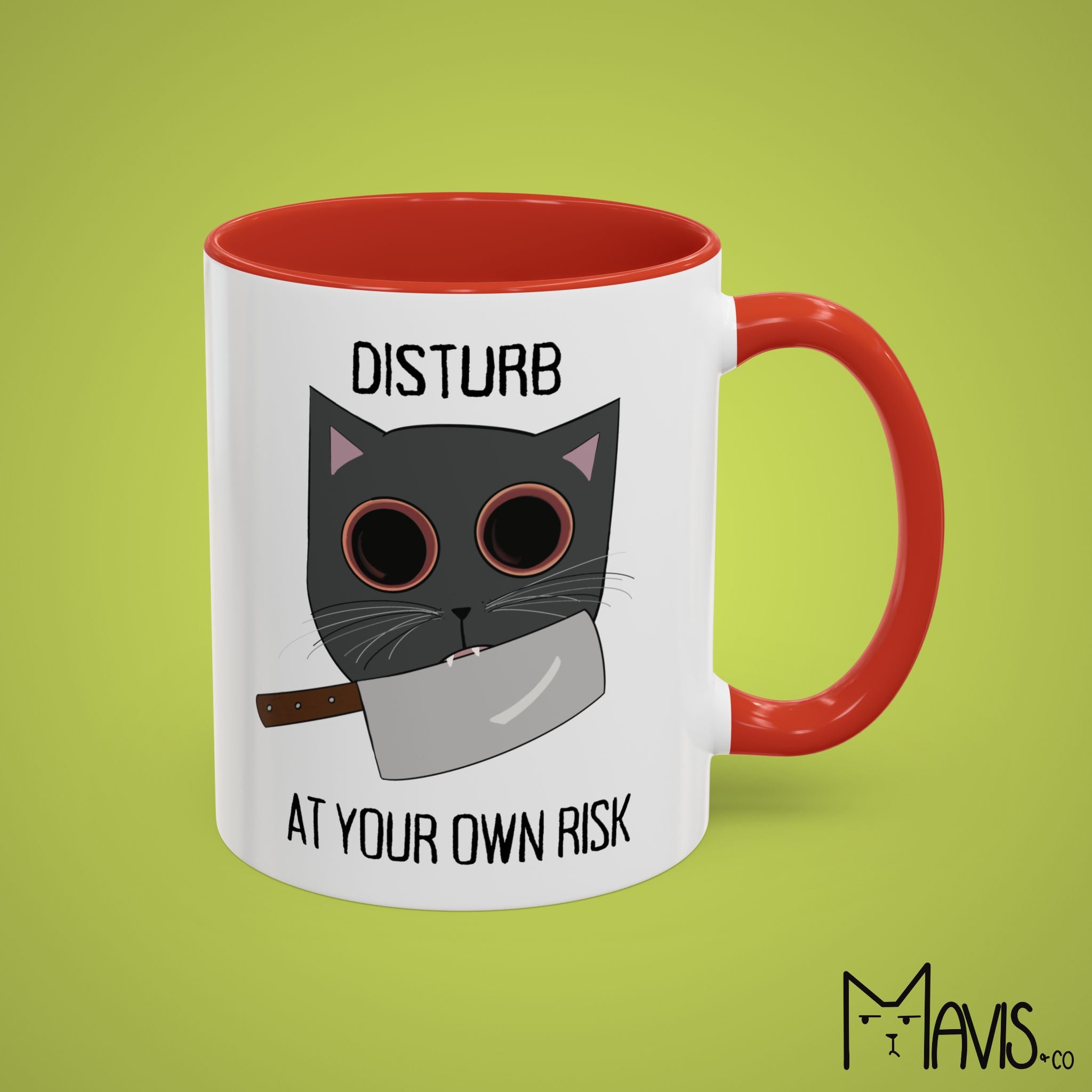 Disturb At Your Own Risk, Cat Knife Mug (11oz, 15oz)