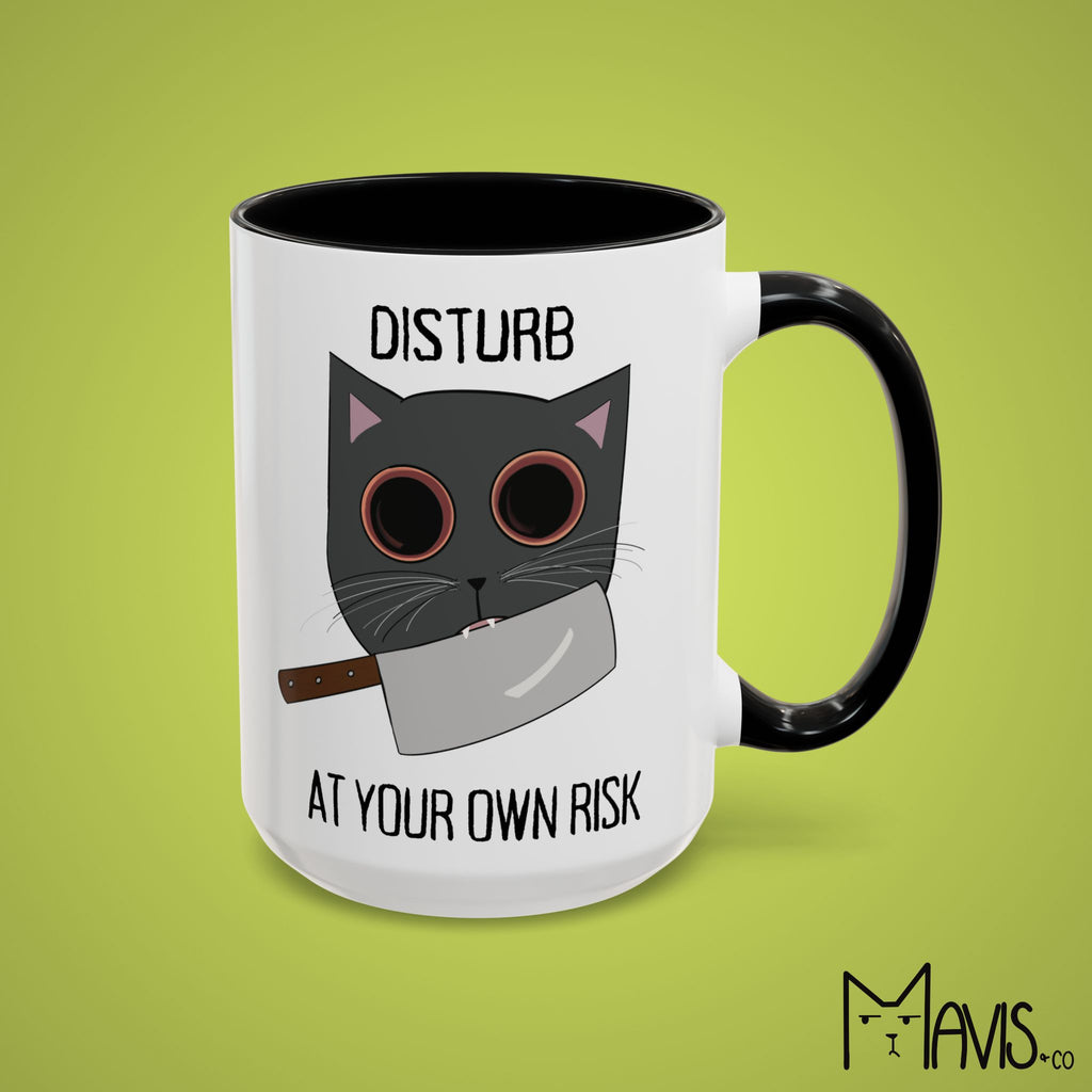 Disturb At Your Own Risk, Cat Knife Mug (11oz, 15oz)