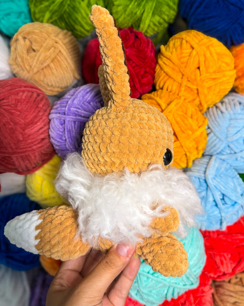Fluffy Brown and White Fox Friend- Handmade Crochet Plush