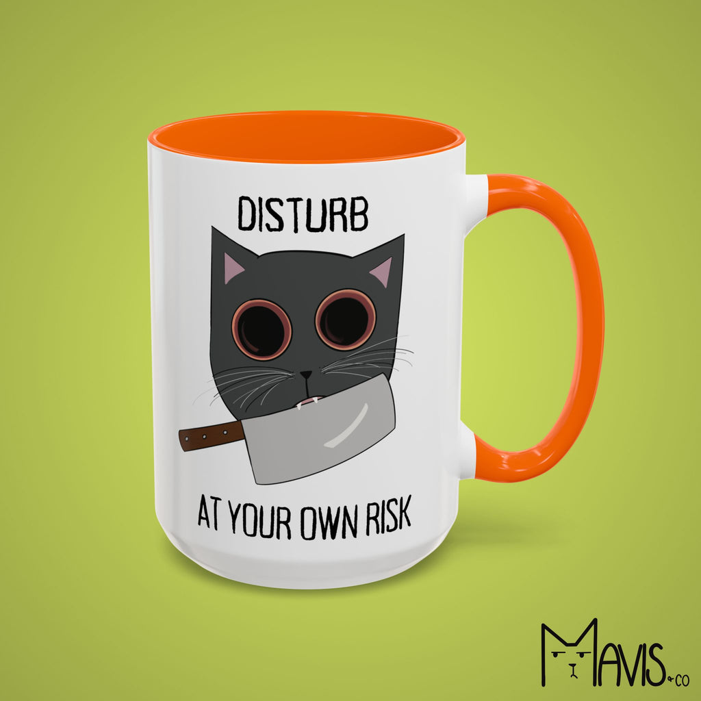 Disturb At Your Own Risk, Cat Knife Mug (11oz, 15oz)