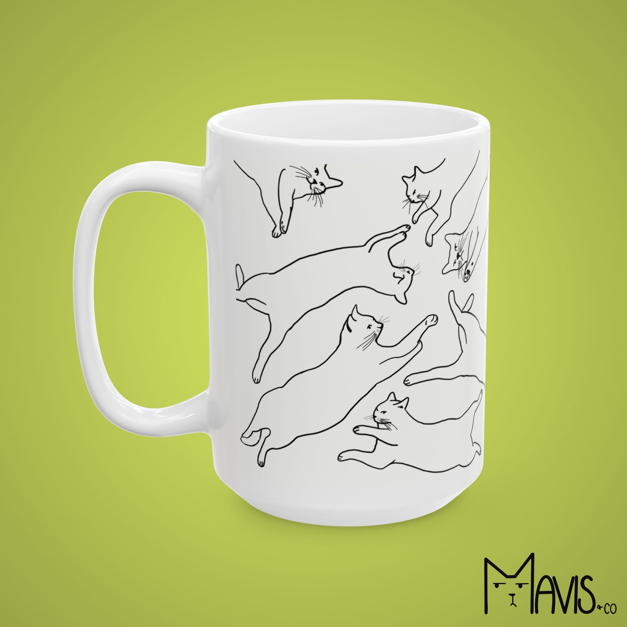 Big Stretch Cat Mug (11oz,15oz)