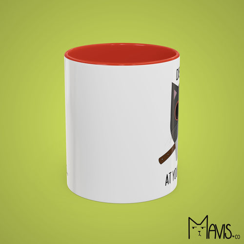 Disturb At Your Own Risk, Cat Knife Mug (11oz, 15oz)