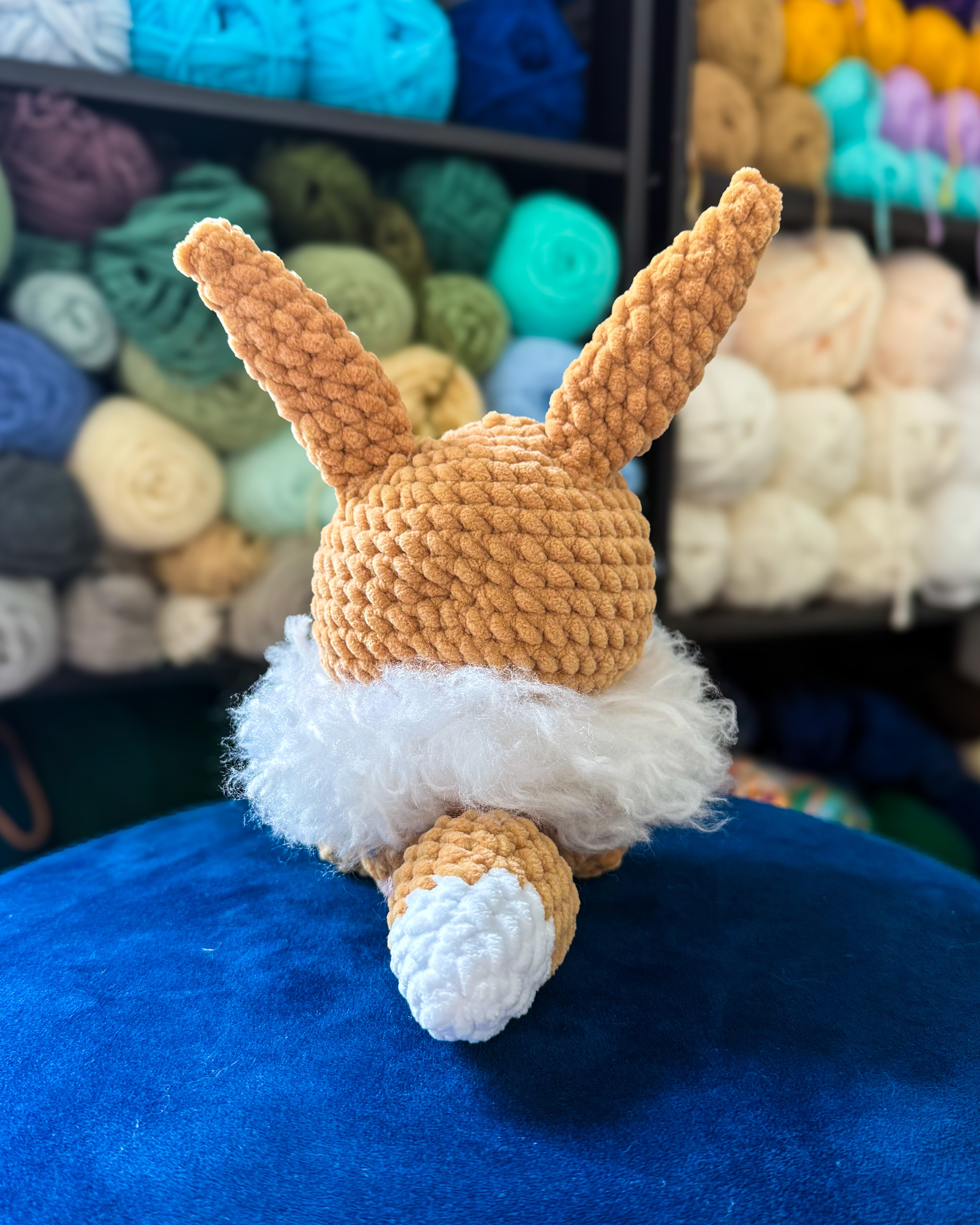 Fluffy Brown and White Fox Friend- Handmade Crochet Plush