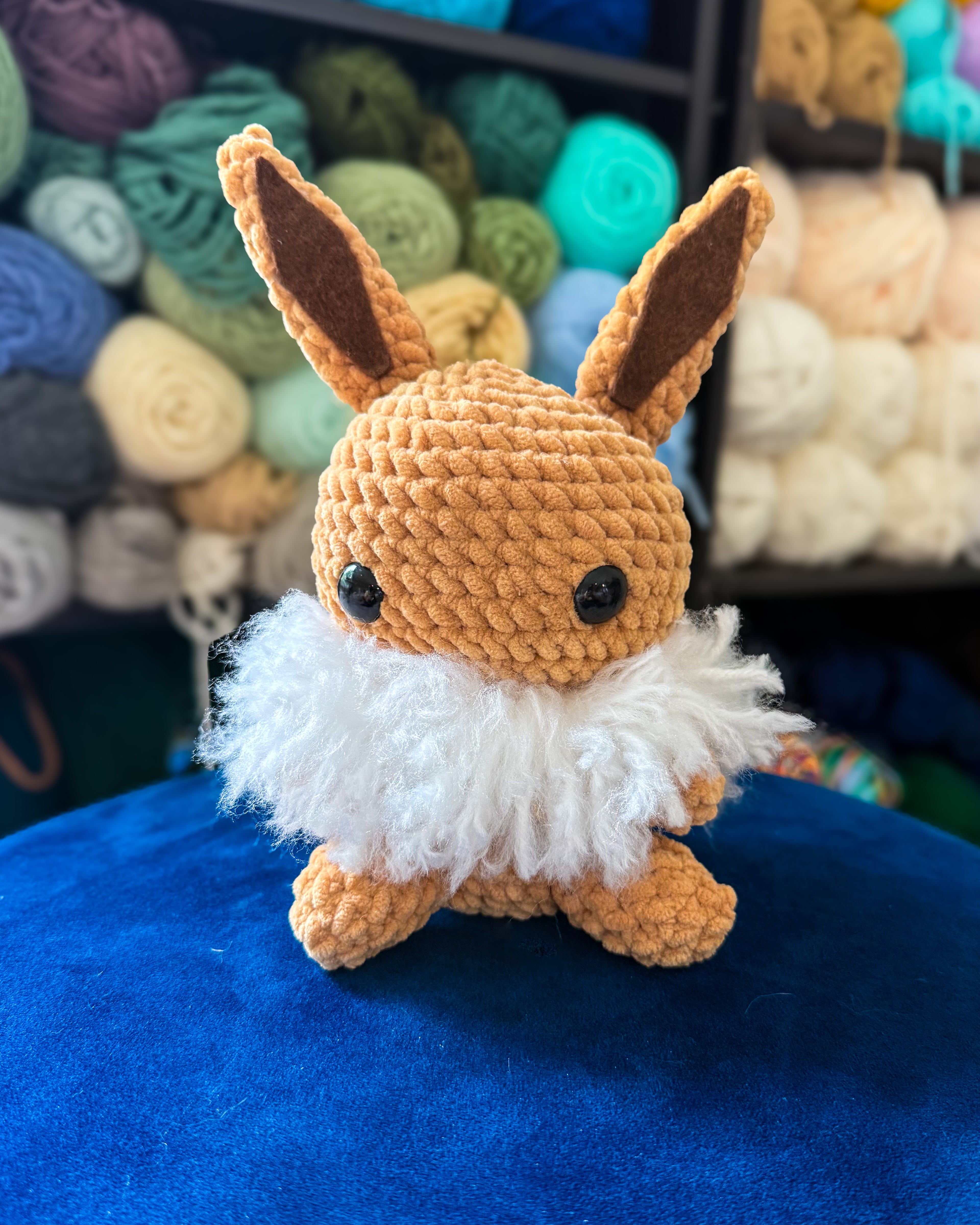 Fluffy Brown and White Fox Friend- Handmade Crochet Plush