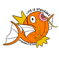 Life is Struggle Orange Fish Sticker