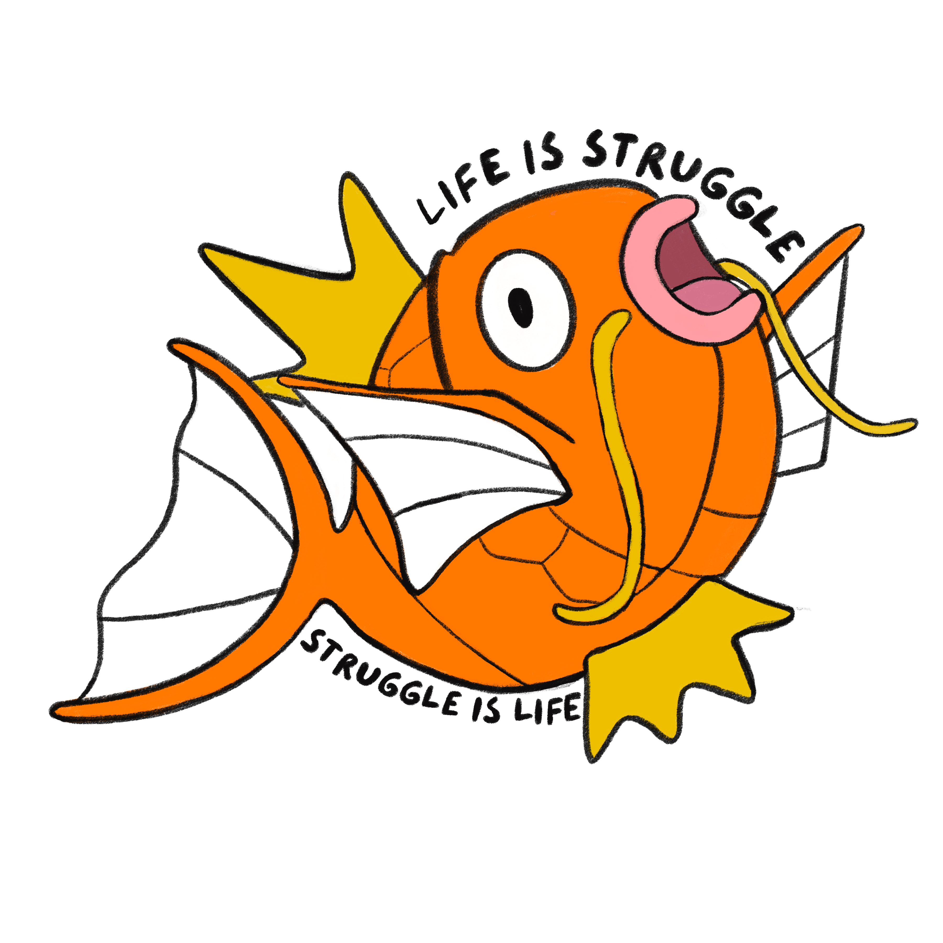 Life is Struggle Orange Fish Sticker