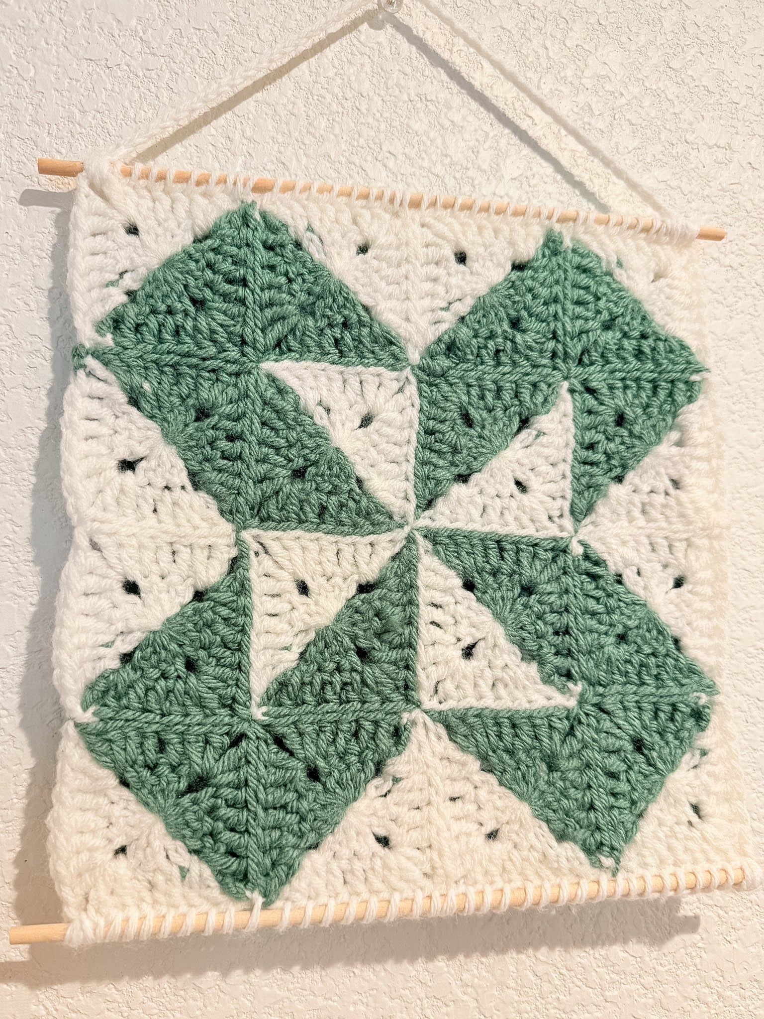 Geometric Pinwheel Crochet Wall Art