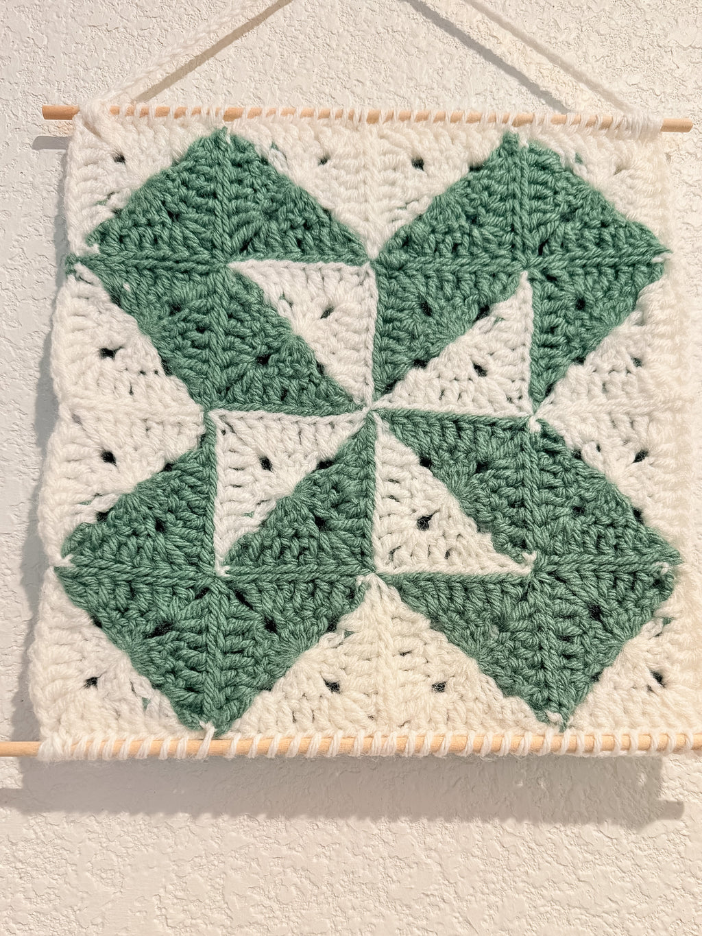 Geometric Pinwheel Crochet Wall Art