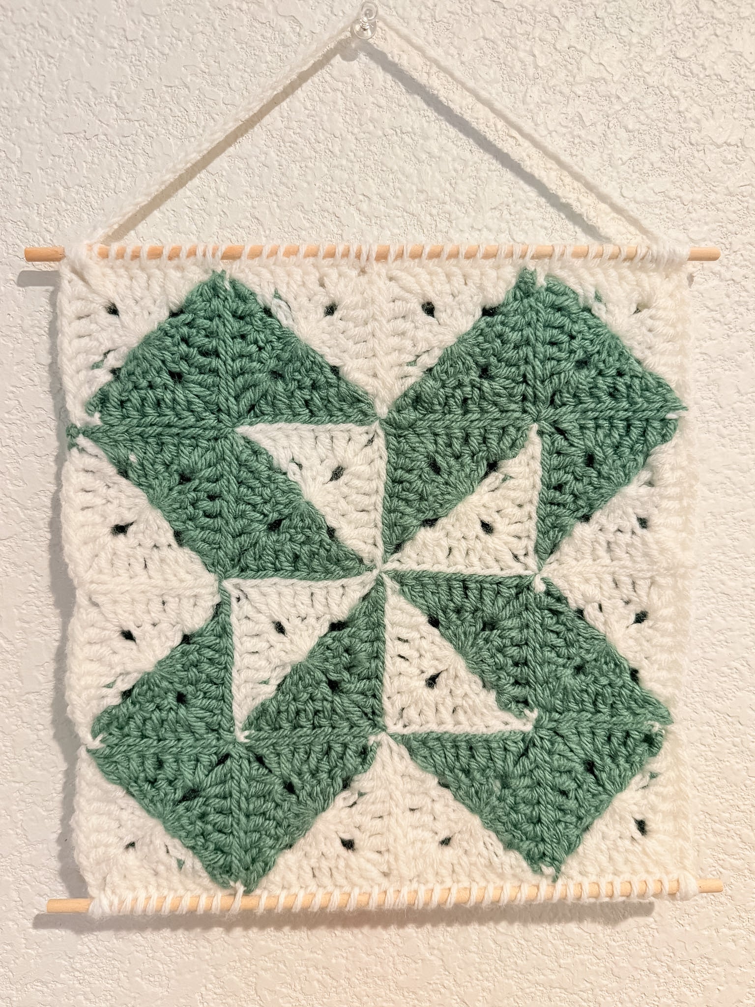 Geometric Pinwheel Crochet Wall Art