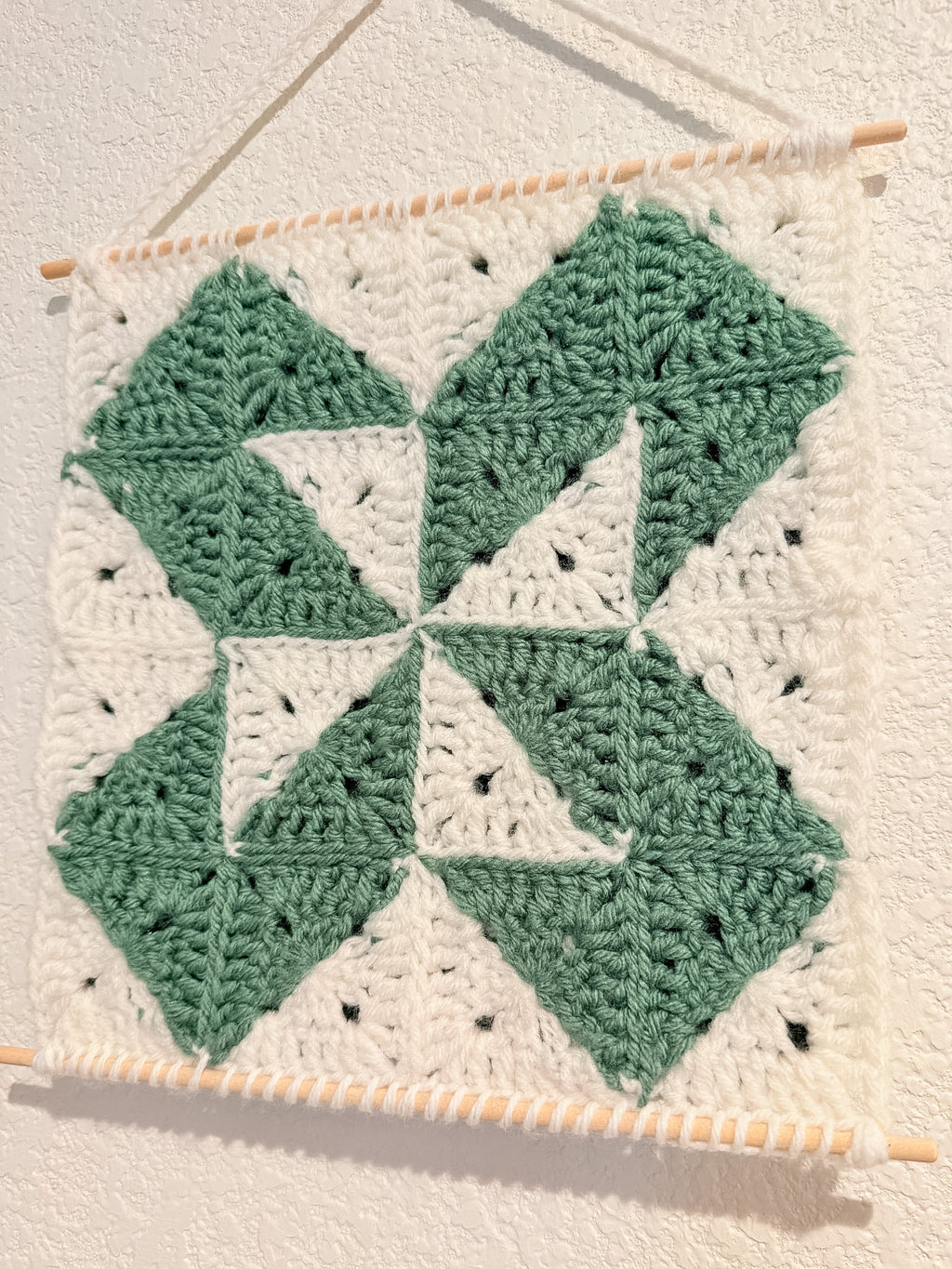 Geometric Pinwheel Crochet Wall Art