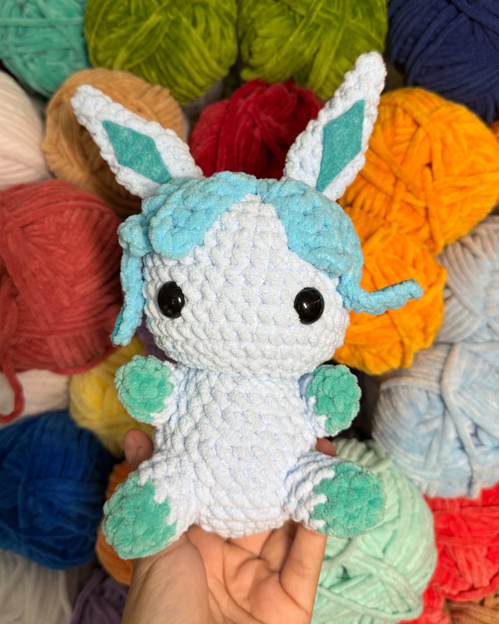 Ice Baby Fox Friend- Handmade Crochet Plush