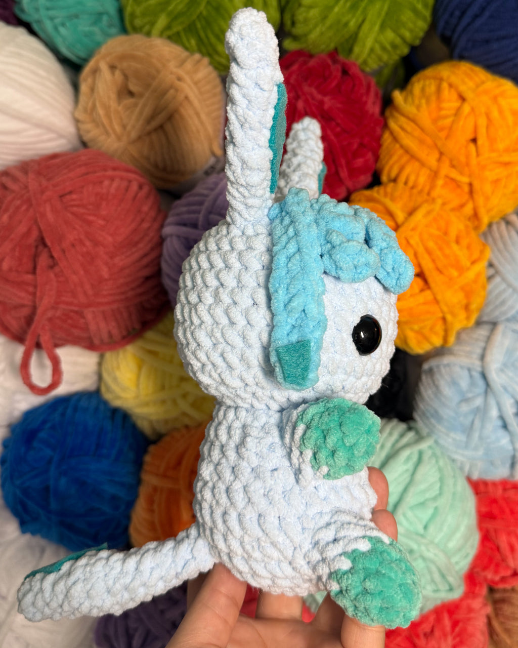 Ice Baby Fox Friend- Handmade Crochet Plush