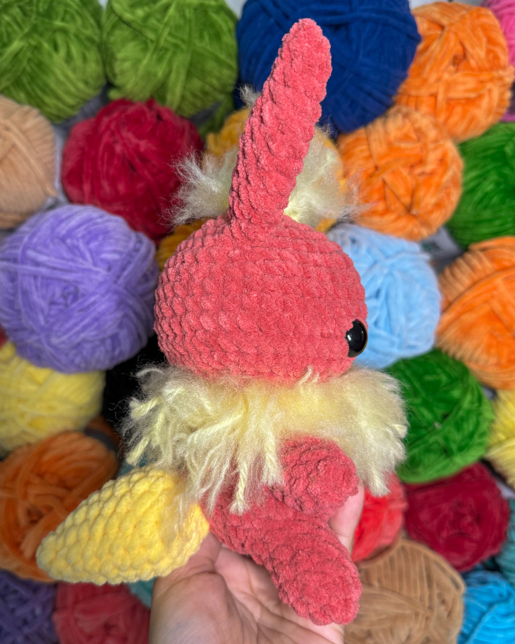 Fluffy Fire Fox Friend- Handmade Crochet Plush