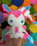 Pink and Blue Fox Friend- Handmade Crochet Plush