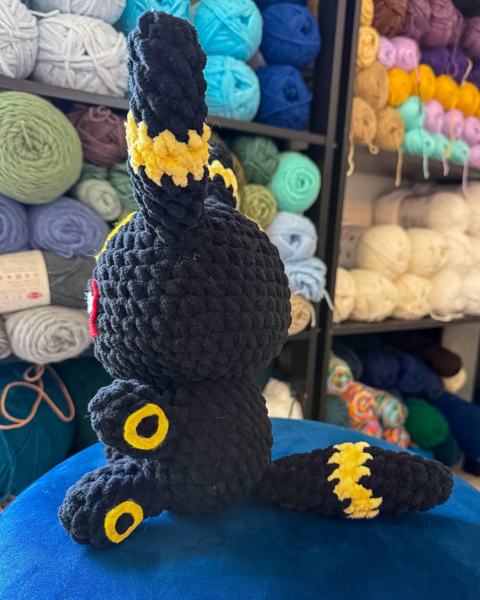 Mega Dark Fox Friend - Handmade Crochet Plush