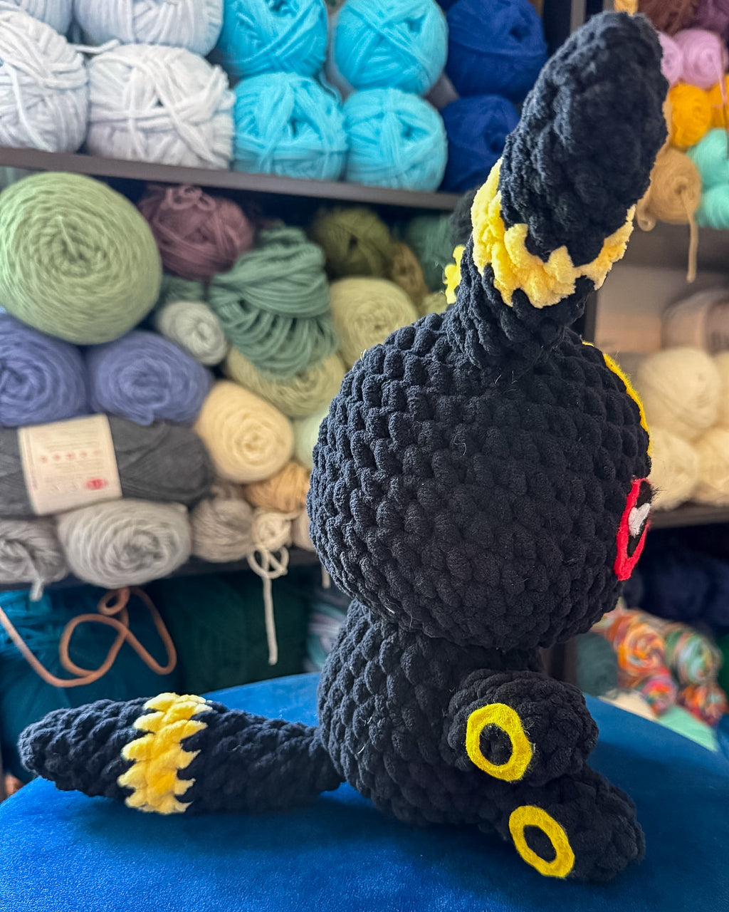 Mega Dark Fox Friend - Handmade Crochet Plush