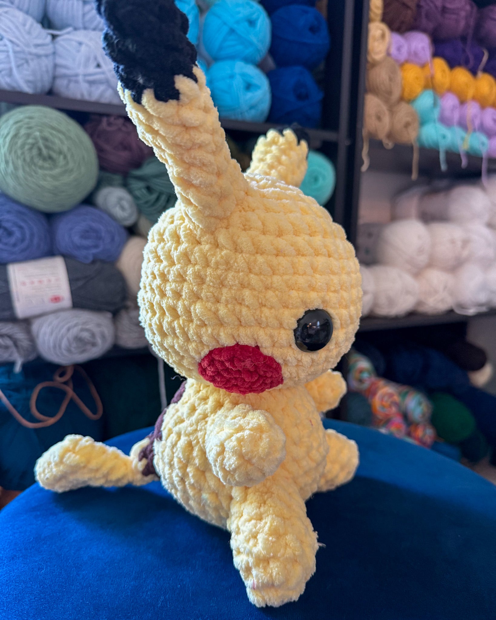 Mega Electric Mouse Friend - Handmade Crochet Plush