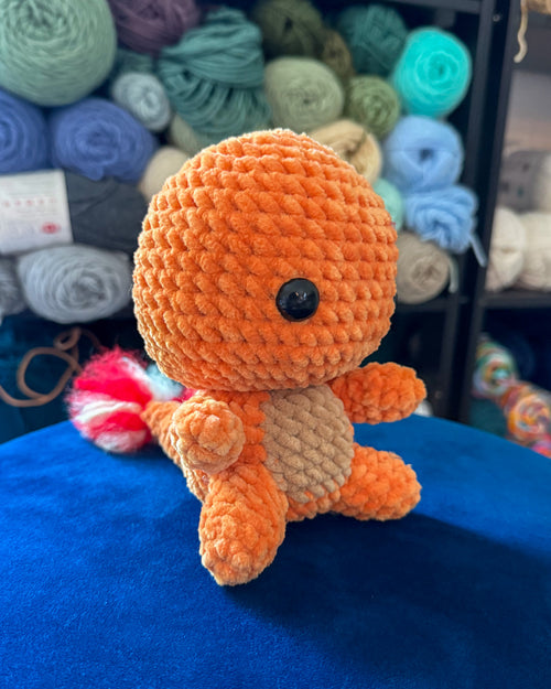Fire Lizard Friend - Handmade Crochet Plush