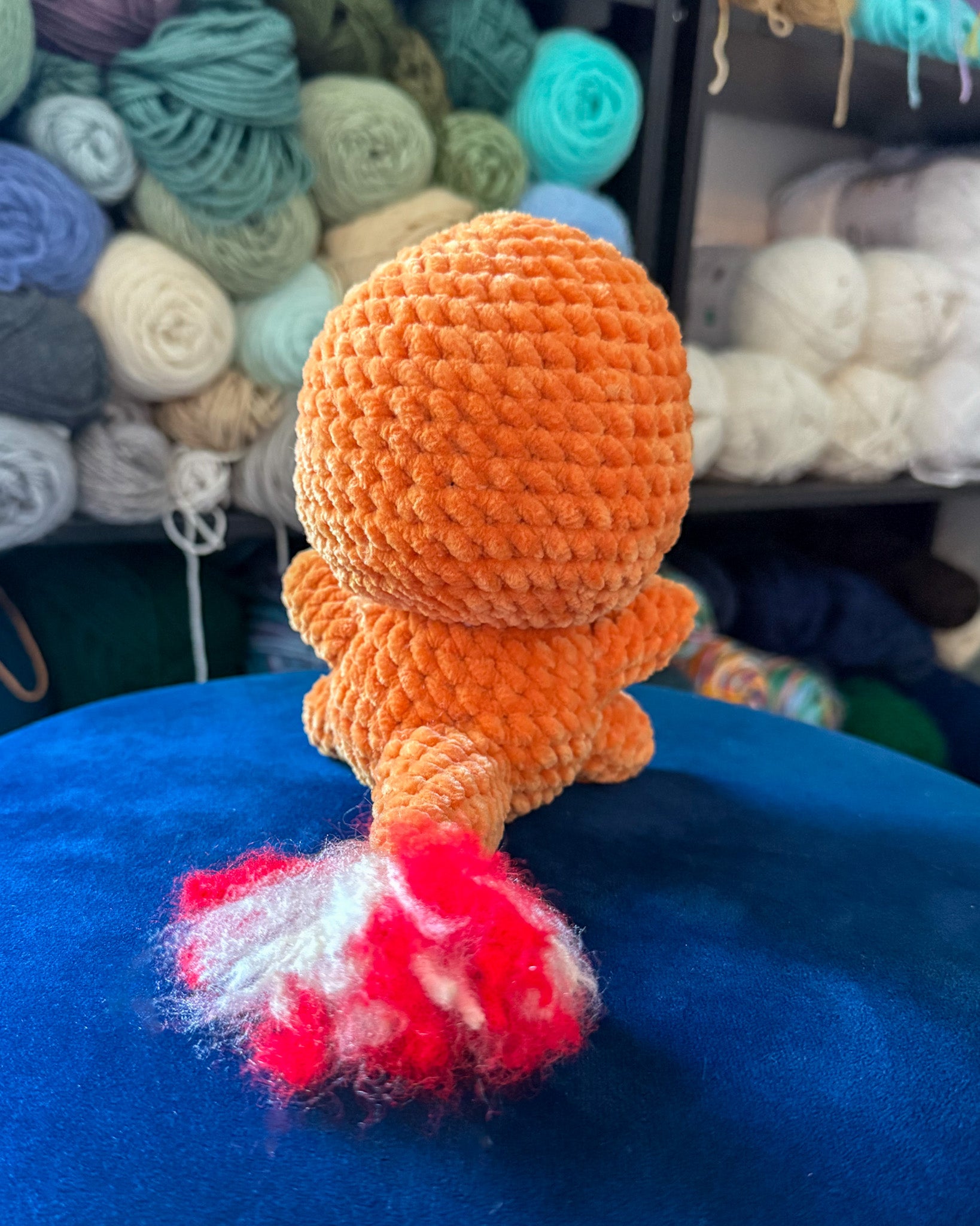 Fire Lizard Friend - Handmade Crochet Plush