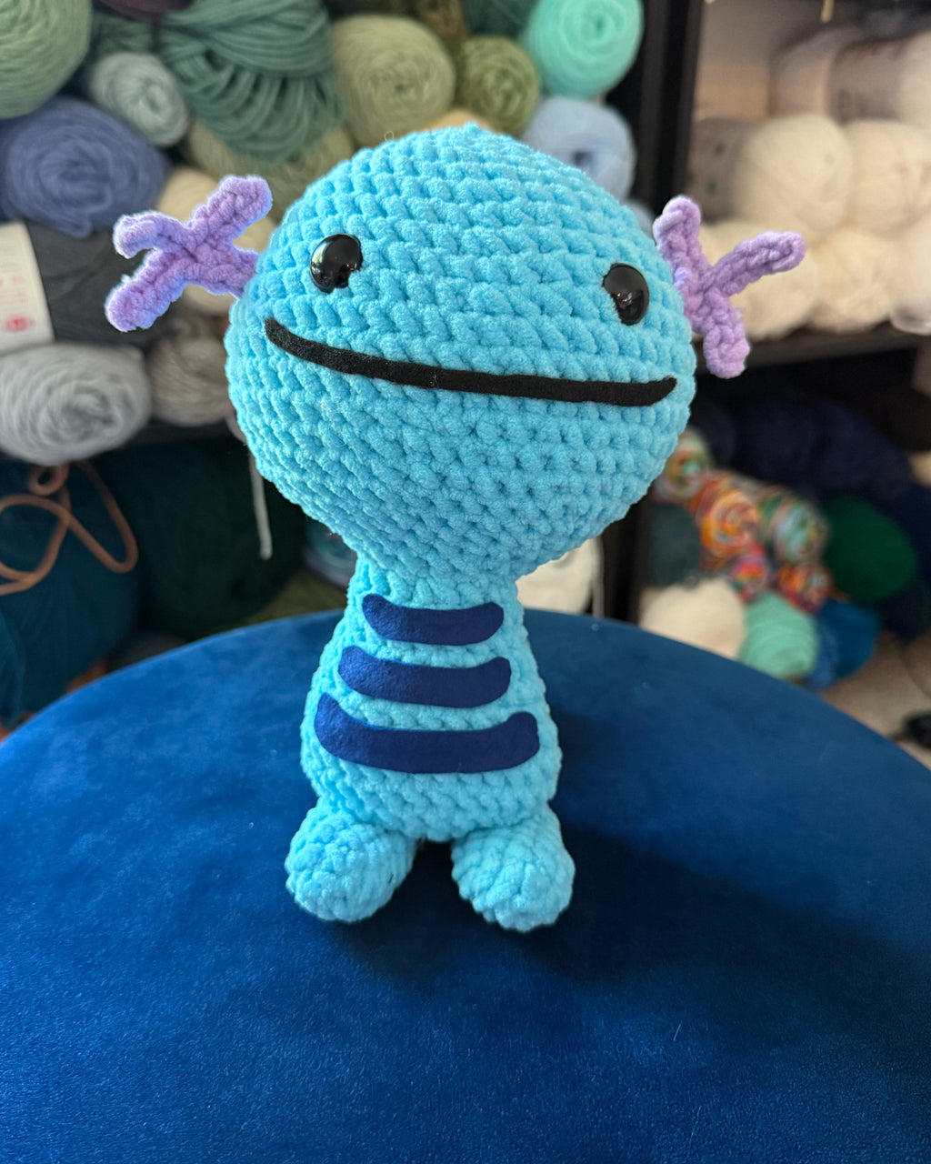 Silly Blue Axolotl Friend- Handmade Crochet Plush