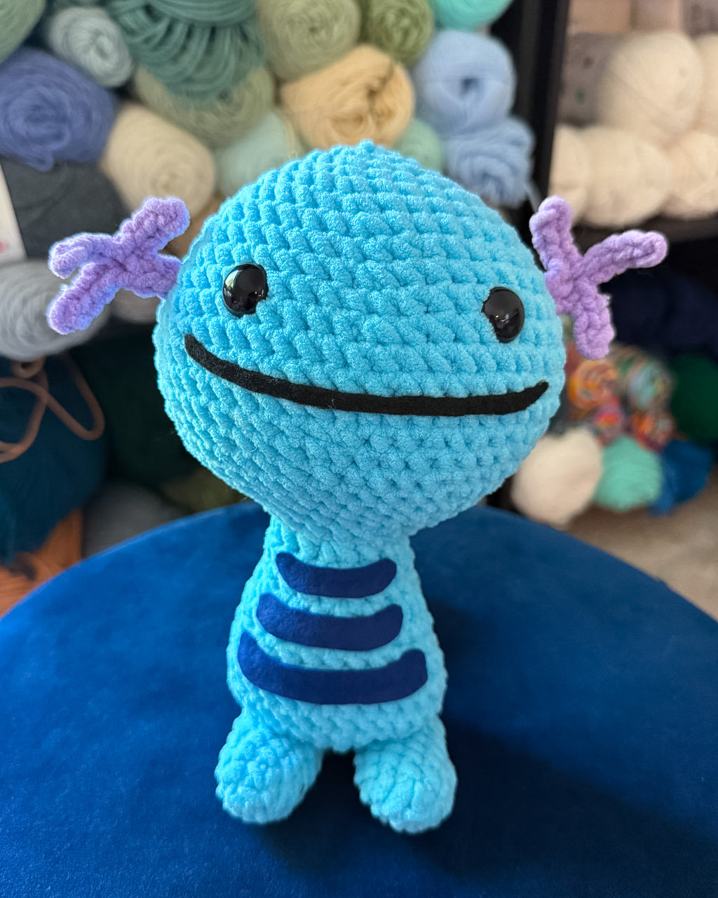 Silly Blue Axolotl Friend- Handmade Crochet Plush