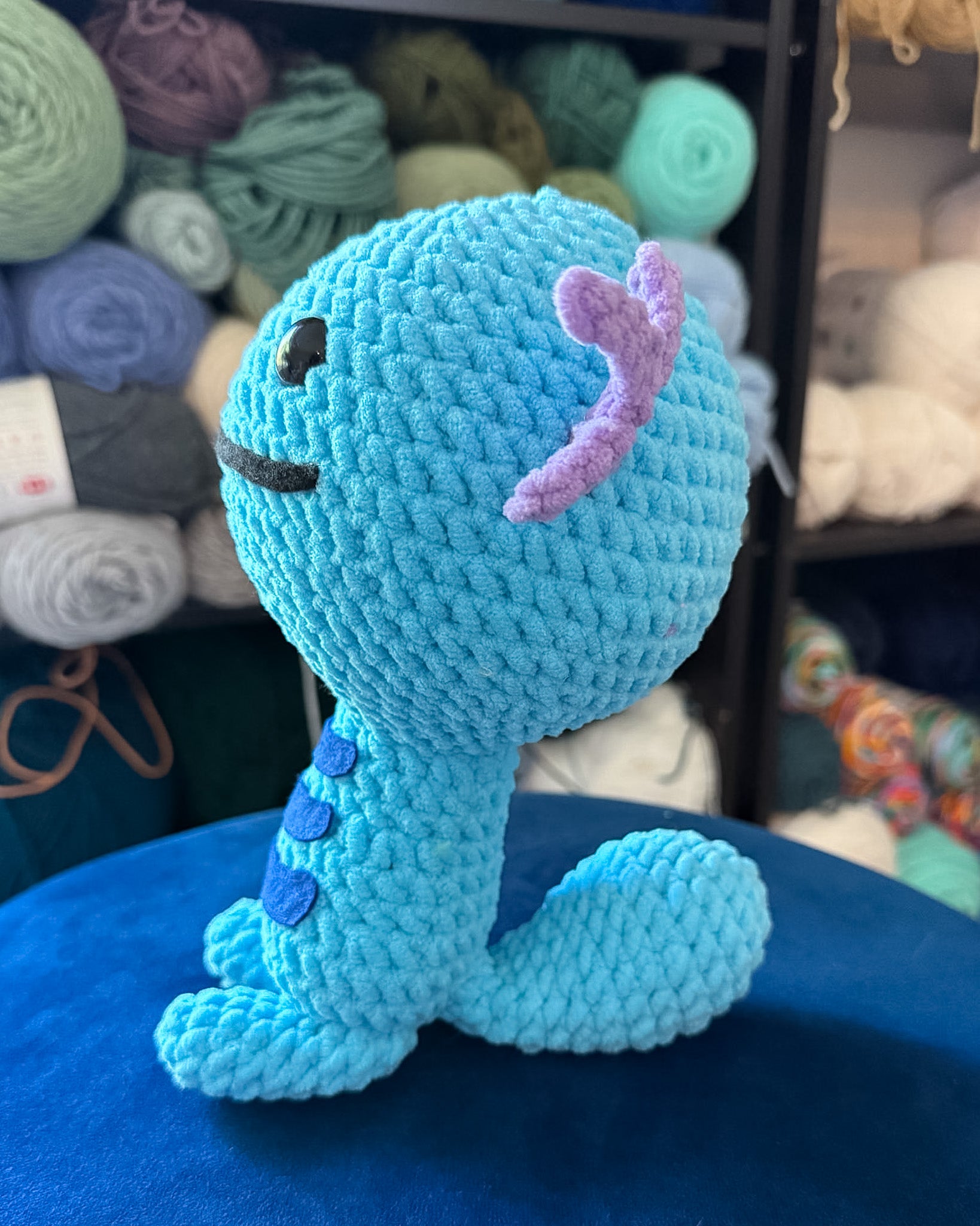 Silly Blue Axolotl Friend- Handmade Crochet Plush