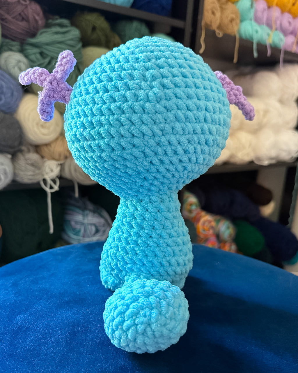 Silly Blue Axolotl Friend- Handmade Crochet Plush