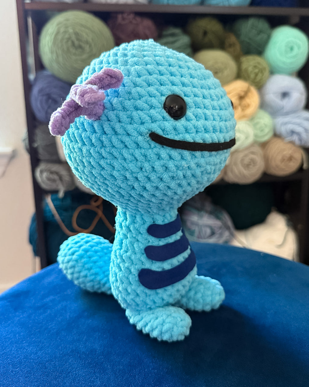 Silly Blue Axolotl Friend- Handmade Crochet Plush