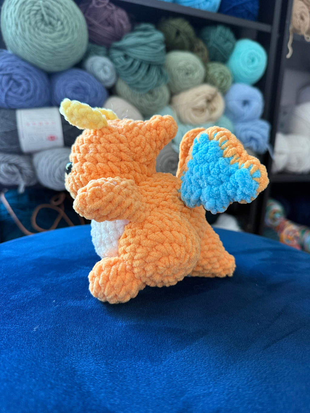 Baby Orange Dragon Friend- Handmade Crochet Plush