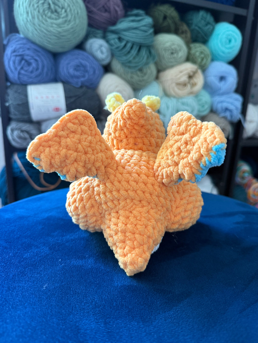 Baby Orange Dragon Friend- Handmade Crochet Plush