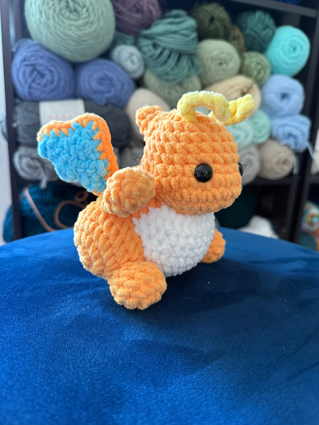 Baby Orange Dragon Friend- Handmade Crochet Plush