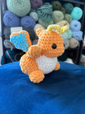 Baby Orange Dragon Friend- Handmade Crochet Plush